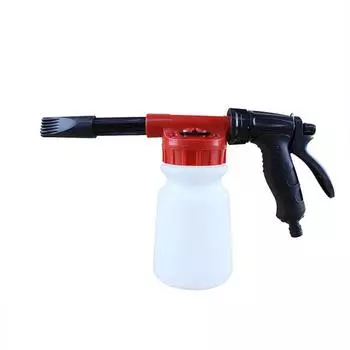 Пенообразователь для мойки автомобиля, емкость 1 л, низкое давление 6-10 бар, распылитель пены с красный