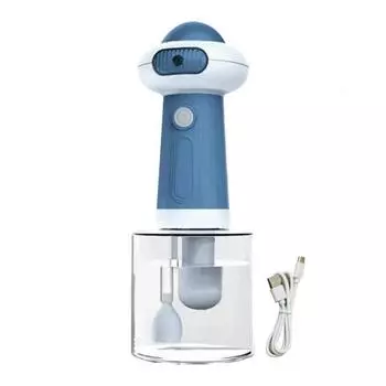 Пенообразователь для шампуня для собак Электрический дозатор шампуня Аксессуары для купания домашних животных Аккумуляторный дозатор шампуня Водонепроницаемый для собак синий