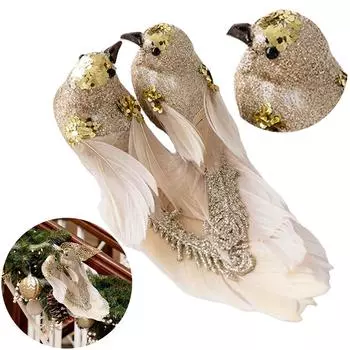 Пенопластовая имитация перьевой птицы искусственная птица украшение на рождественскую елку птица для свадьбы украшение для дома подвеска на рождественскую елку розовый