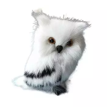 Пенопластовая имитация совы серо-белая яркая пушистая сова подарок искусственная модель совы в помещении и на открытом воздухе 3