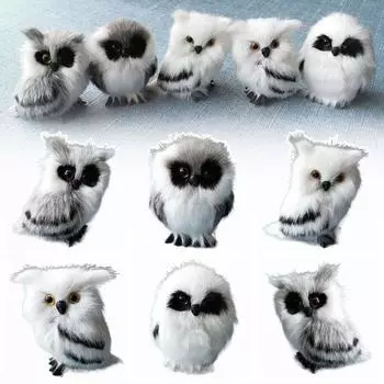 Пенопластовая имитация совы серо-белая яркая пушистая сова подарок искусственная модель совы в помещении и на открытом воздухе 6