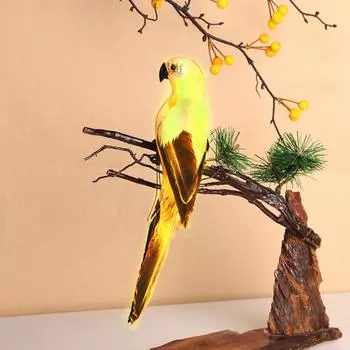 Пенопластовое перо искусственная имитация модели птицы украшение для дома (желтый)