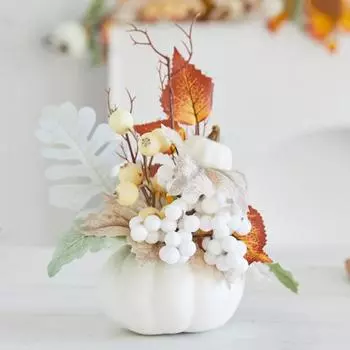 Пенопластовые тыквенные осенние украшения из тыквы с реалистичными кленовыми листьями и ягодами для украшения стола A