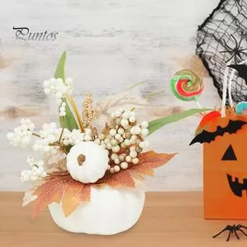 Пенопластовые тыквенные осенние украшения из тыквы с реалистичными кленовыми листьями и ягодами, центральные элементы стола, декор для Дня благодарения, столовая, кухня A