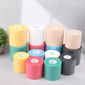 Пенопластовый бандаж, налокотники, наколенники, пленка, пенопластовый бандаж, спортивная предварительная обертка для атлетической ленты, губчатая пленка для кожи, самоклеящаяся эластичная 6CM*20M жёлтый