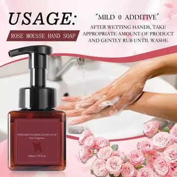Пенящееся мыло для рук нежное и не повреждает ваши руки. Имеет цветочный аромат и стерилизует руки, 225 мл One Size