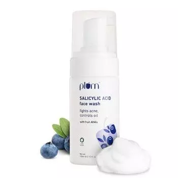 Пенящееся средство для умывания лица с инкапсулированной салициловой кислотой Plum 1% | Для всех типов кожи | Кремовое очищающее средство для лица для женщин и мужчин | 100% веганский продукт | 110 мл