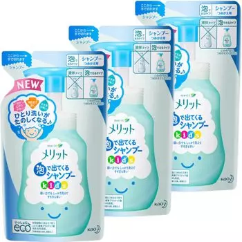 Пенящийся шампунь Merit Kids, сменная упаковка 240 мл x 3 [Оптовая покупка/Набор 3]