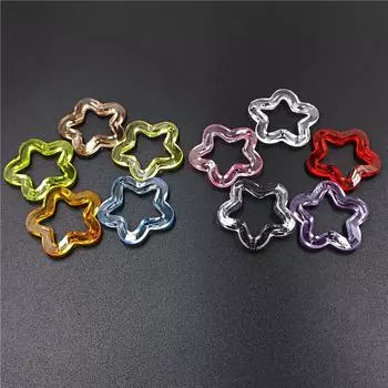 Pentagonal Pendant Creative for Bracelet Earring Making 30mm Star Loose Beads Transparent DIY Jewelry Accessories Charms Fashion Handmade Acrylic about 30mm 10Pcs белый