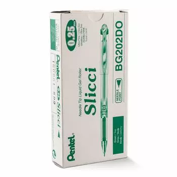 Pentel Arts Slicci Extra Fine Gel Pen Ink Red Ink Box of 12 Pack 0.25mm (БГ202-Б)