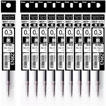 Pentel Ballpoint Pen Refill Flow Tune Black 10 Pieces 0.3mm XZRN3-A