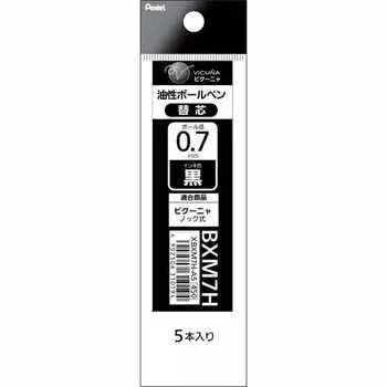 Pentel Ballpoint Pen Refill XBXM7H-A5 0.7 Black 5 Pack