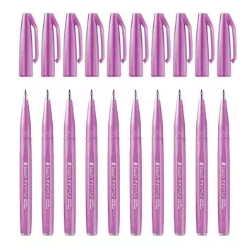 Pentel brush touch felt pen pink purple 10 pieces SES15C-P2