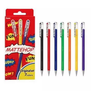 Pentel Color Ballpoint Pen Matte Hop Original 7 Colors K110-V7STA