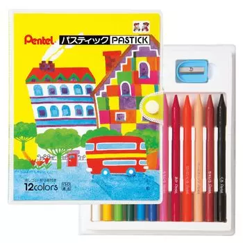 Pentel crayon colored pencil pastic 12 colors GC1-12D