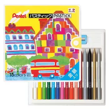 Pentel crayon colored pencil pastic 15 colors GC1-15