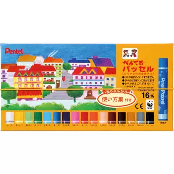 Pentel Crayon Pass Passel GHPAR-16 16 цветов резиновый крючок