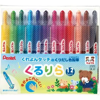 Pentel Цветные карандаши Kururira 12 цветов Набор [Набор 10] GTW-12