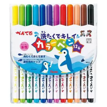 Pentel фломастеры на водной основе, 12 цветов