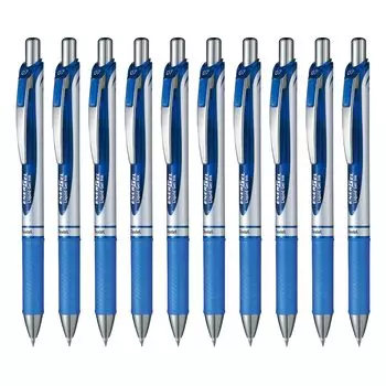 Pentel Gel Ink Ballpoint Pen Energel Blue 10 Pieces Blue BL77-C 0.7 0.7mm [Silver Shaft]