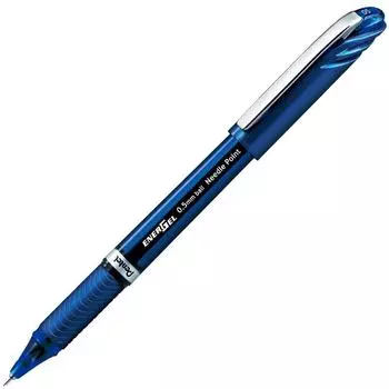 Pentel Гелевая ручка EnerGel Euro Шариковая Синяя 10 ручек, 0,5 мм, Корпус, BLN25-C, синий