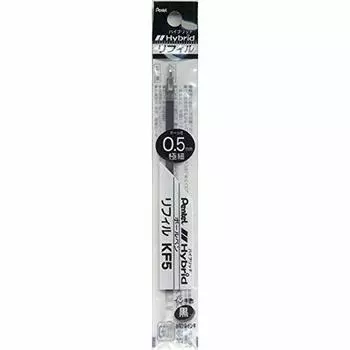 Pentel KF5 Hybrid EK105 Gel Ink Ballpoint Pen Refill 0.5mm Black Set of 10 XKF5-A