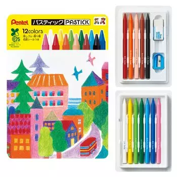 Pentel Kurayon цветной карандаш Pastic 12 цветов Biomass Case GC2-12