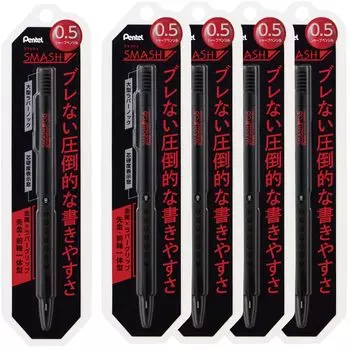 Pentel mechanical pencil smash black 5 pieces 0.5mm XQ1005-1N