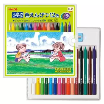 Pentel Начальная школа цветной карандаш 12 цветов 3 цвета GCG1-12P3 +