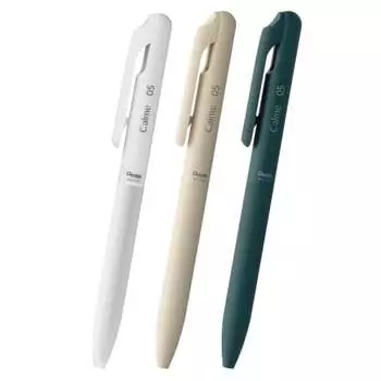 Pentel oil-based ballpoint pen Calme 0.5mm white beige turquoise 3 pieces AMZ-BXA105ST2
