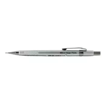 Pentel P205 Sharp Mecha Pencil 0.5mm Met.Silvr