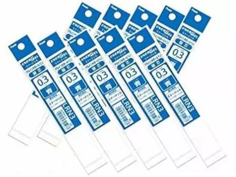Pentel Refill Ink for EnerGel Liquid Gel Pen / 0.3mm Blue Ink/Value Set of 10 Refills