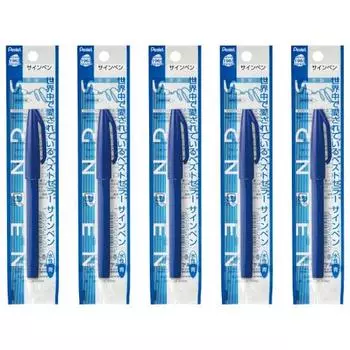 Pentel ручка-фломастер на водной основе синего цвета 5 шт. XS520-CD