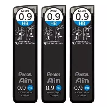 Pentel Sharp Grid Pentel Ein 0,9 мм HB 3 шт. AMZ-XC289HB3P Черный