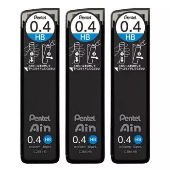 Pentel Sharp Lead Pentel Ein 0,4 мм HB 3 шт. AMZ-XC284HB3P