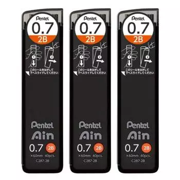Pentel Sharp Lead Pentel Ein 0.7mm 2B 3 pieces AMZ-XC2872B3P Black