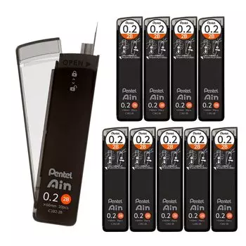 Pentel Sharp Lead Pentel Ein 2B 10 pieces 0.2mm C282-2B чёрный