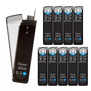 Pentel Sharp Lead Pentel Ein HB 10 pieces 0.3mm C283-HB чёрный