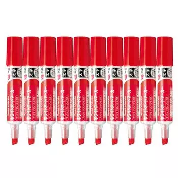 Pentel Whiteboard Marker Nockle Red Set of 10 EMWL6W-B красный