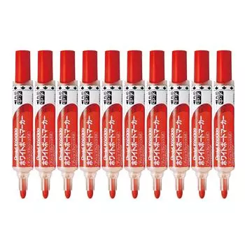 Pentel Whiteboard Marker Nockle Round Point Red 10 Pieces Lead/Medium EMWLM-B красный