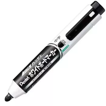 Pentel выдвижной маркер для белой доски с круглым кончиком, черные чернила, 10 шт., стержень/средний размер MWXN5M-A чёрный