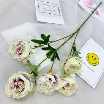 Peony Flower Artificial Wedding Hotel Restaurant Decoration Ornament Desktop White Purple