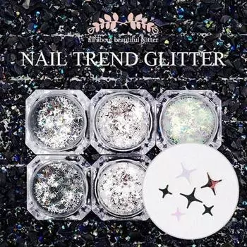 People s Party Nail Bling Star Glitter, набор из 6 предметов, 2 шт., 385_Bling Star Glitter, 6 типов