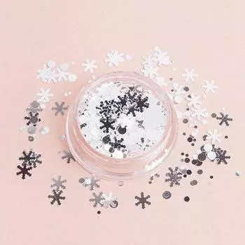 People Space Christmas Nail Snow Cocktail Коктейль с блестками для ногтей, 1, 403_Snowflake Cocktail_Hill