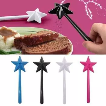 Pepper Seasoning Magic Wand Creative Salt and Pepper Shaker Magical Wands Shape Plastic Pepper Spices Dispenser Salt Bottle