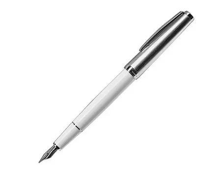 Перьевая ручка Cleo Scrivento Classic Metal White CT Type F Fine Point двойного назначения