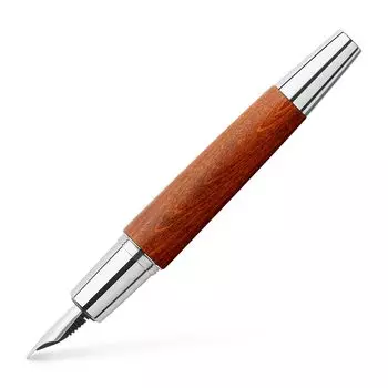 Перьевая ручка F Fine Point Emotion Wood Chrome Pear Wood Brown 148201 Подлинный импортный продукт Faber-Castell & коричневый