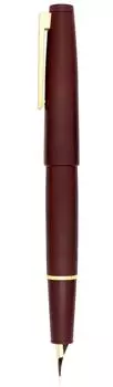Перьевая ручка Gullor Color X80 Simple Design с конвертером и подарочной коробкой с золотым зажимом и сверхтонким пером красного цвета (0.38mm)