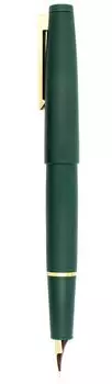 Перьевая ручка Gullor Color X80 Simple Design с конвертером и подарочной коробкой с золотым зажимом и тонким пером зеленого цвета (0.5mm)