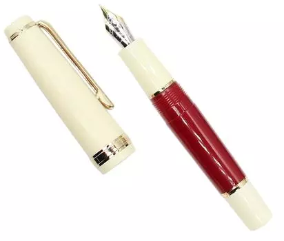 Перьевая ручка Gullor Mini с изогнутой отделкой из акрила, золотая, красная, с пером.